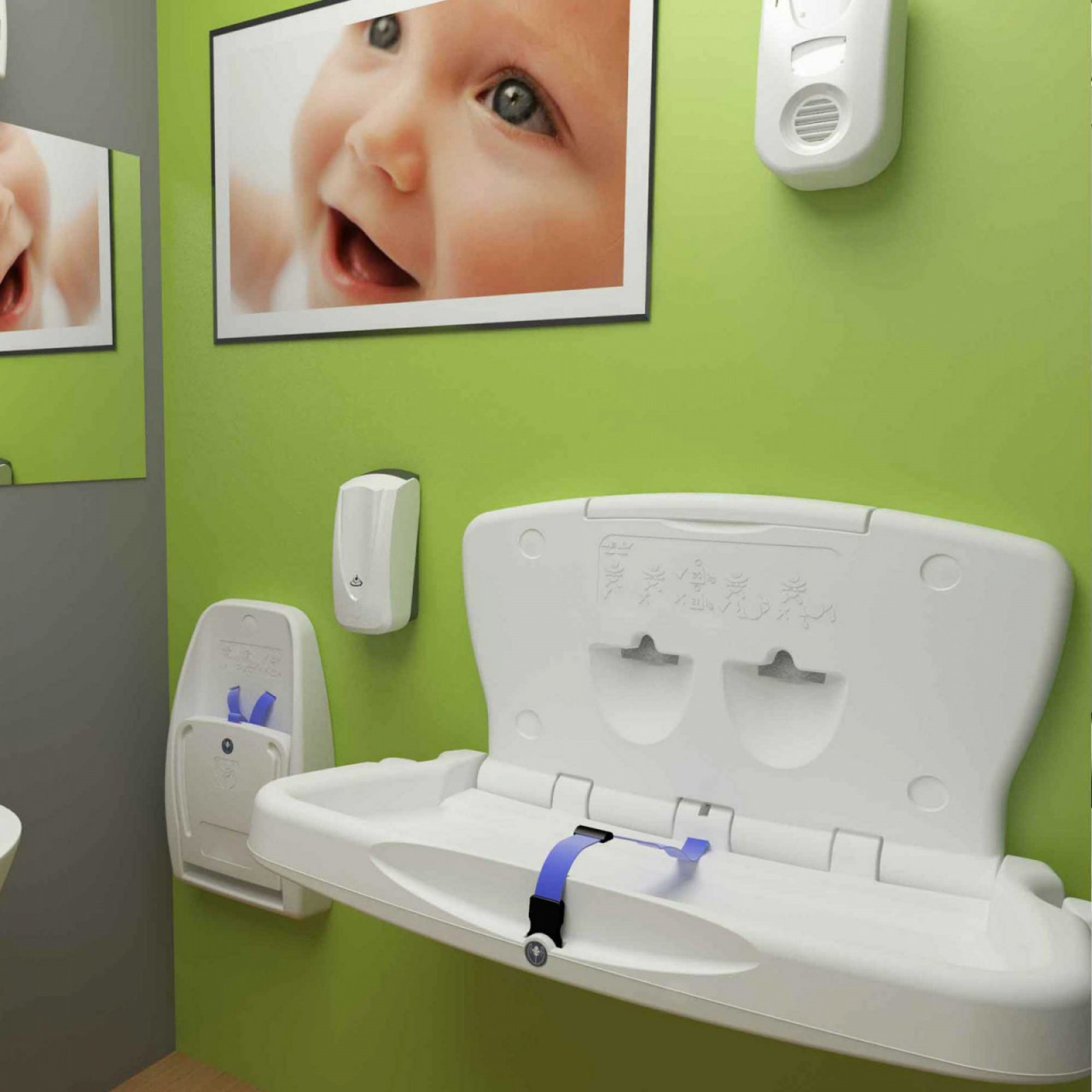 Masa schimbat scutece Babyminder - orizontala - GRANIT