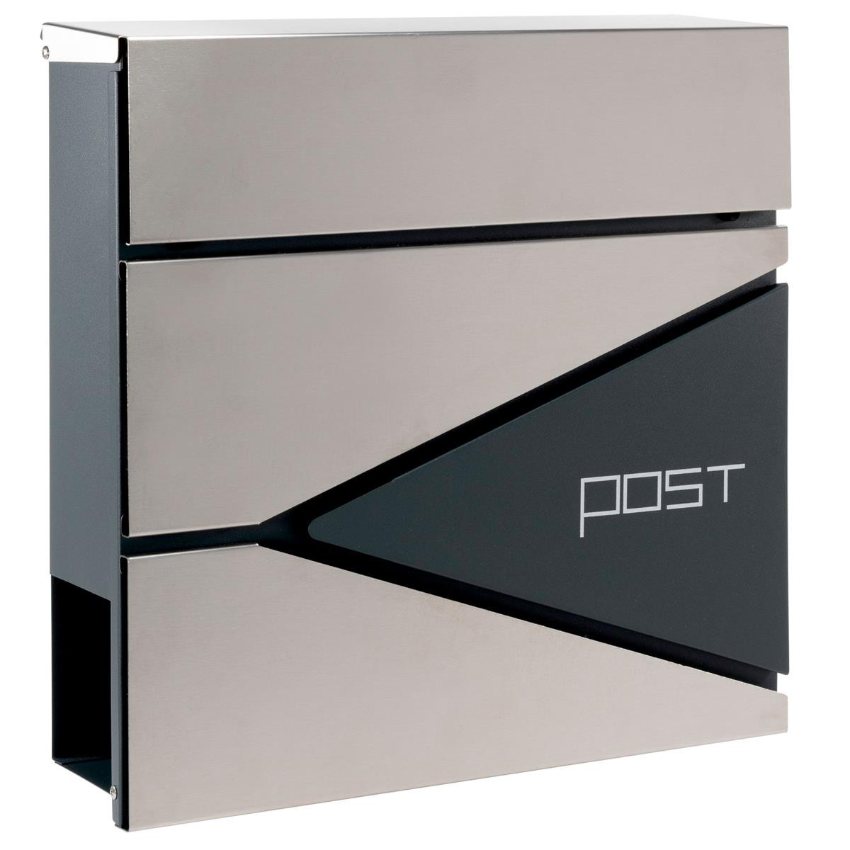 Cutie postala OLE cu locas pentru ziare - din tabla vopsit electrostatic- culoare antracit silver - dimensiuni 37 x 36 x 10,5 cm
