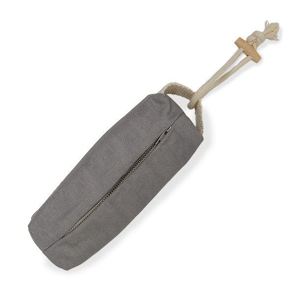 Saculet port-recompensa CLARA - din bumbac organic canvas - 22x8 cm - Stone Grey