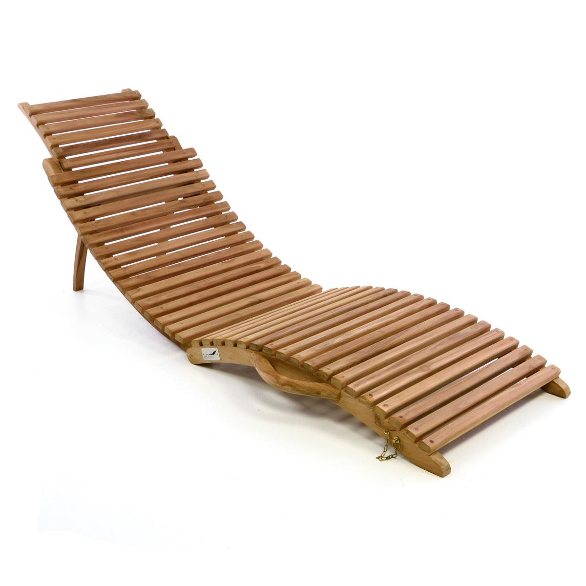 Sezlong pliabil Divero din lemn de Teak