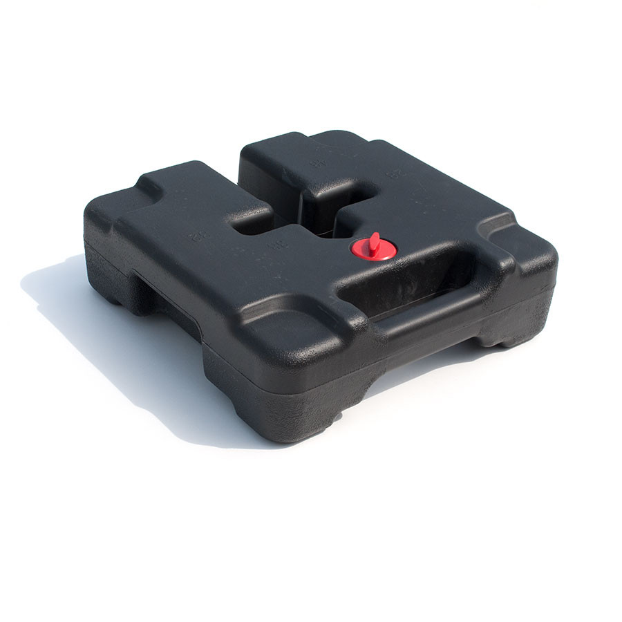 Greutate sustinere cort - tip canistra 10l - umplere cu nisip sau apa - 10 Kg, culoare negru plastic PP - 36x36x12 cm