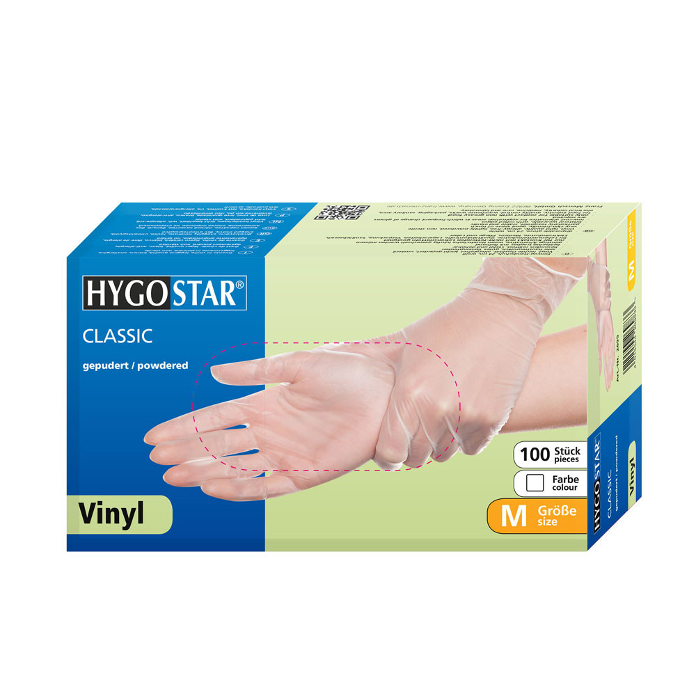 Manusi unica folosinta CLASSIC- Vinyl clear usor pudrate - calitate extra light - marime XL - 100 buc