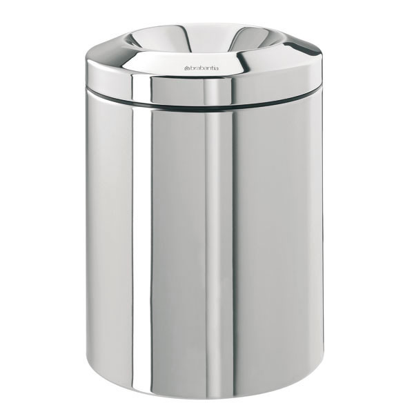 Cos de gunoi Le TUBE - cu deschidere rotunda tip scrumiera - 7 L - crom - 207x277 mm