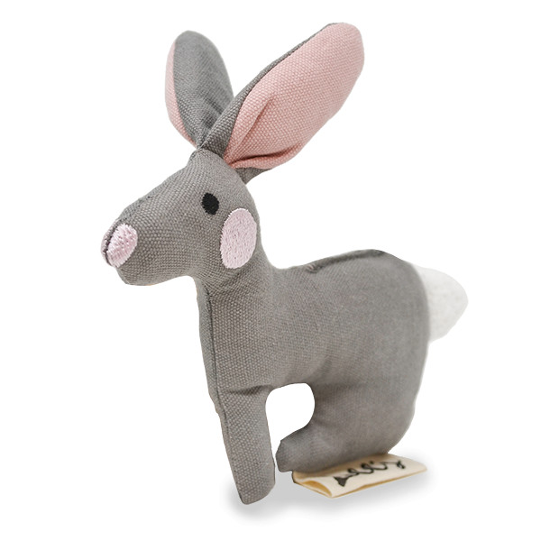 Jucarie caini HENRY din bumbac 100% BIO, umplut cu bumbac organic reciclat - figura iepure - marime 25x25 cm