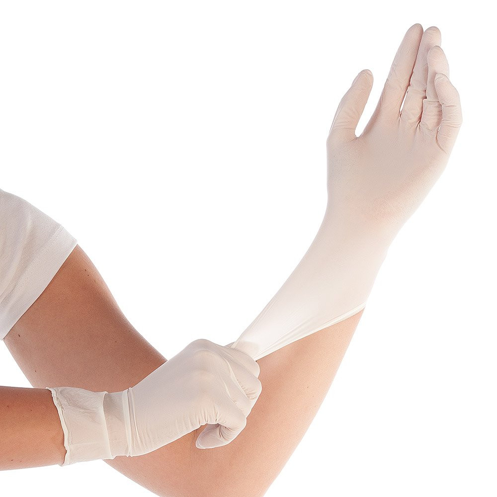 Manusi unica folosinta ELASTIC - synthetic alb fara pudra - marime XL - 100 buc