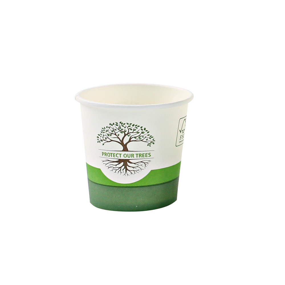 Pahar cafea Bio NATURAL Protect TREE certificat FSC - 1 perete - din carton PLA-stratificat - 16 oz 400ml 9cm - 50 buc