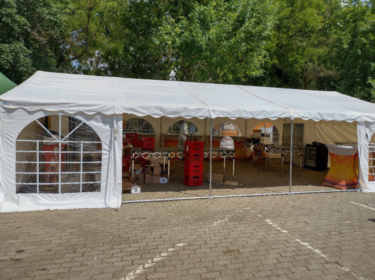 Pavilion - cort demontabil MARQUEE CombiTents 6x10m - 3 in 1 - culoare alb PVC 500g