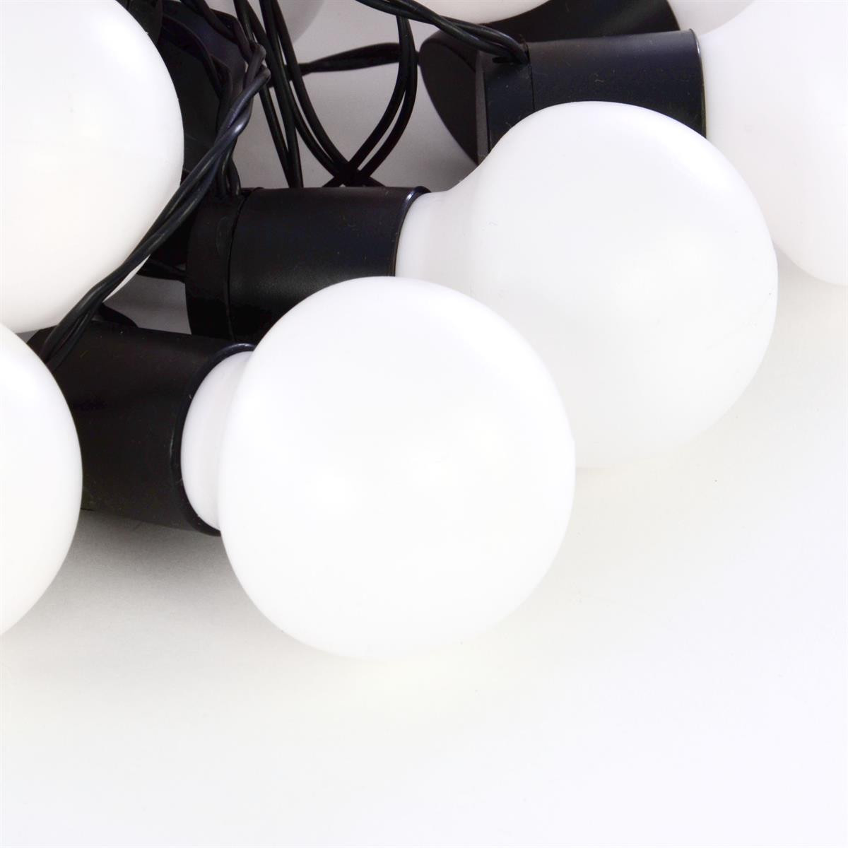 Ghirlanda luminoasa LED cu 50 becuri - diam. 5cm - cablu 35 metri - lumina alba calda, IP44