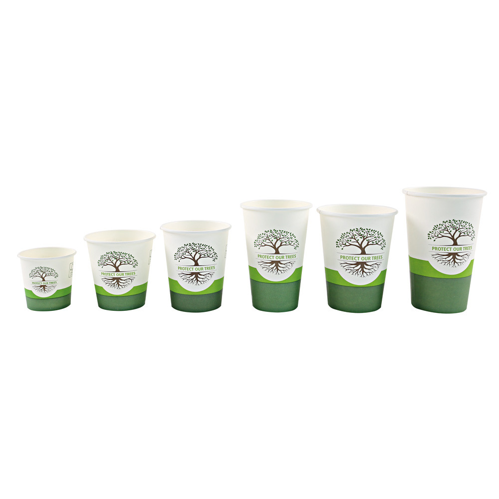 Pahar cafea Bio NATURAL Protect TREE certificat FSC - 1 perete - din carton PLA-stratificat - 6 oz 150ml 8cm - 50 buc