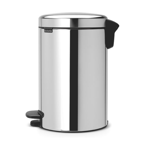 Cos de gunoi NEWICON - cu pedala, capac cu inchidere intarziata - 12 L - inox mat - 411x338x251 mm