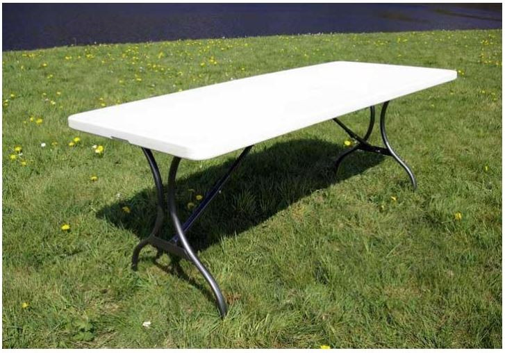 Masa rezistenta - pliabila pt. party 240x70x74 cm - ABS alb - 150 kg
