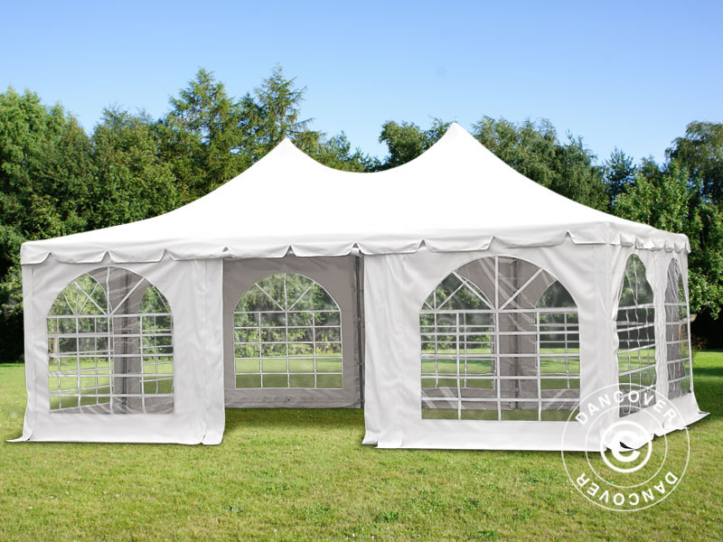 Pavilion - cort MARQUEEE pagoda PRO PVC - 6x4 m - 500g mpatrat - culoare alb