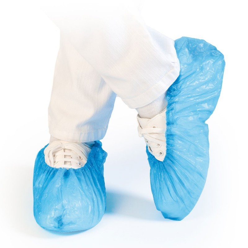 Acoperitori incaltaminte ECO din CPE - albastru 41x15 cm, 25 my unica folosinta - 100 buc