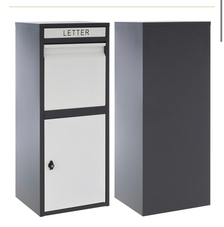Cutie postala KIM - pentru colete - culoare negru alb - dimensiuni 102 x 41 x 38 cm - vopsit electrostatic