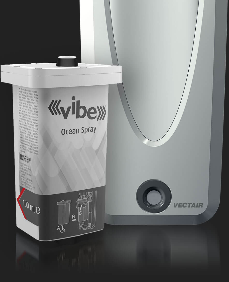 Dispenser odorizare VIBE - prin retea vibratoare - culoare alb