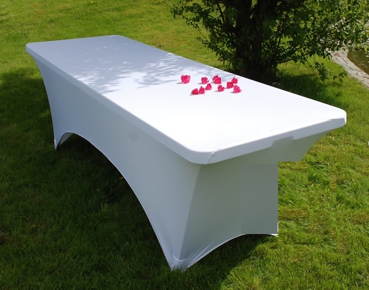 Husa pentru masa pliabila 183x75x74 cm - culoare alb - poliester 90% spandex 10 %