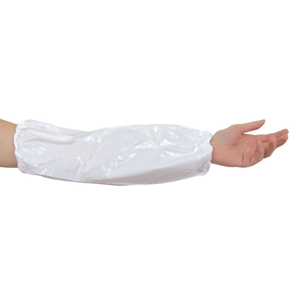 Maneca protectie HYGONORM - din PE cusut manual cu elastic - culoare alb - 40 cm 20my - 100 buc