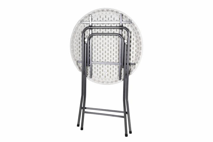 Masa inalta tip Bistro pliabila - 80x80x110 cm - rotunda ABS alb