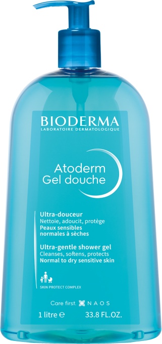 Bioderma Atoderm Gel De Duș Delicat Fără Săpun Pentru Piele Sensibilă Și Uscată Flacon Dozator 1l
