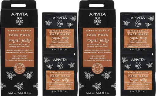 Apivita Express Beauty Mască De Față Tonifiantă Şi Revitalizantă Cu Lăptișor De Matcă 4x8ml