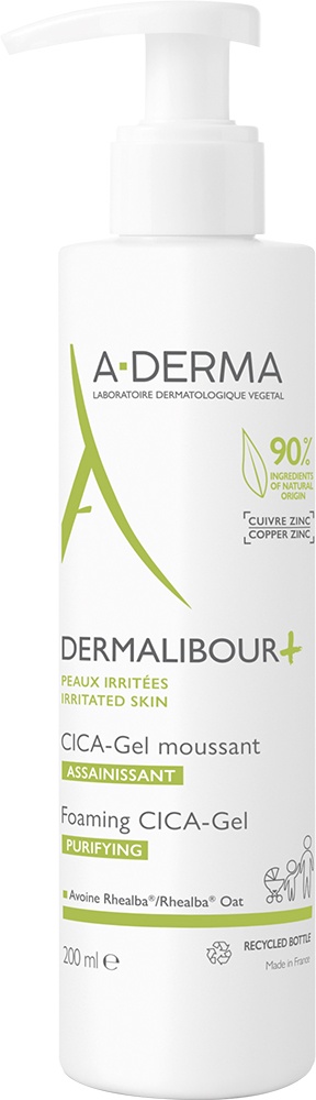 A-Derma Dermalibour+ Cica-Gel Spumant Purifiant Piele Iritată 200ml