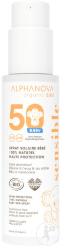 Alphanova Spray Solar Pentru Bebeluși 100% Natural SPF50 Bio 100g