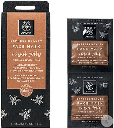 Apivita Express Beauty Mască De Față Tonifiantă Şi Revitalizantă Cu Lăptișor De Matcă 2x8ml