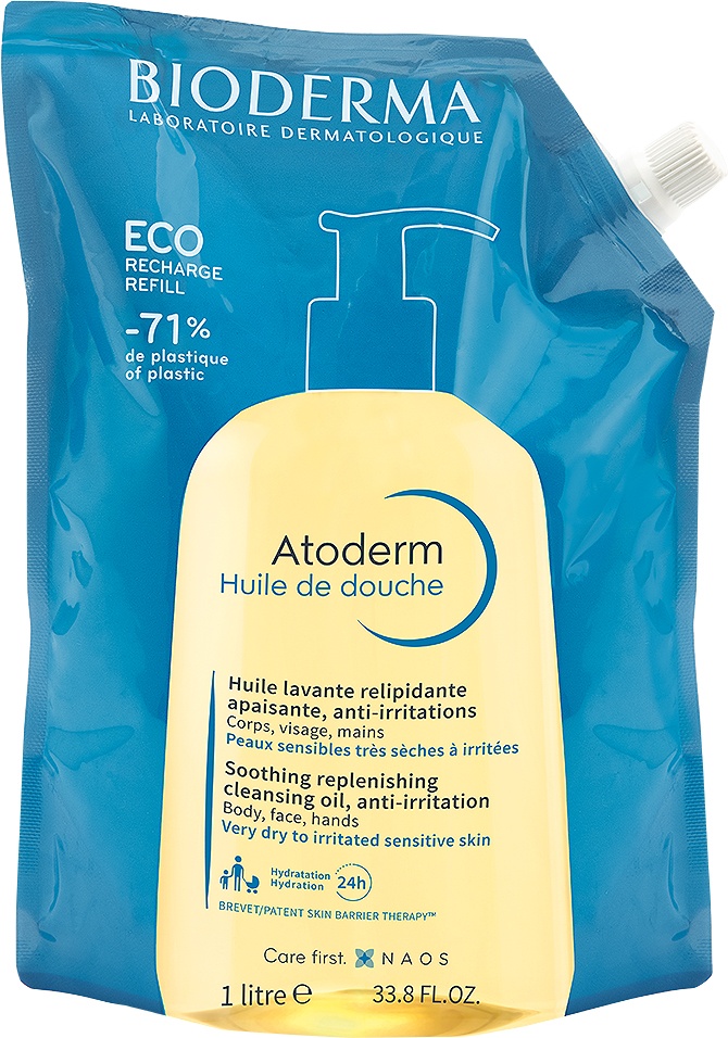 Bioderma Atoderm Shower Oil Ulei De Curățare Hrănitor Și Calmant Ten Sensibil Eco-Rezervă 1l