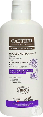 Cattier Spumă De Curățare Față Trandafir Și Albăstrele Pentru Toate Tipurile De Piele Flacon 150ml