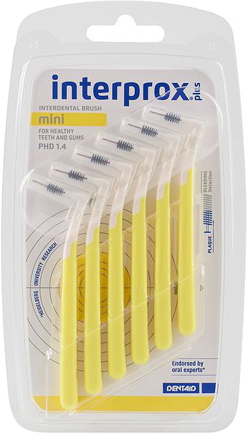Dentaid Interprox Plus Periuta Interdentara Mini Galbena 6 Bucăți