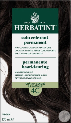 Herbatint Vopsea De Păr Permanentă 4C Castaniu Cenusiu 1 Kit