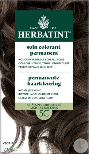 Herbatint Vopsea De Păr Permanentă 5C Castaniu Cenușă Deschis 1 Kit