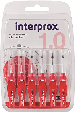 Interprox Premium Mini Periuțe Interdentare Conic Rosu 2-4mm 6 Bucăți