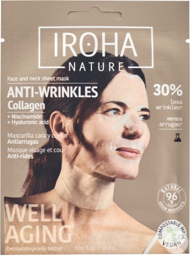 Iroha Mască Collagen Anti-Îmbătrânire Față Și Gât 1 Bucată