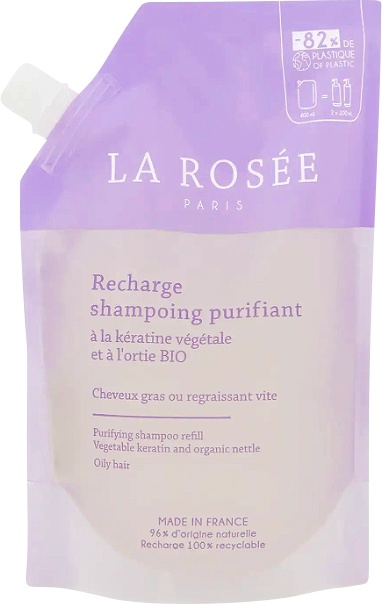 La Rosée Șampon Purificator Cu Keratină Vegetală Și Urzică Bio Reîncărcare 400ml