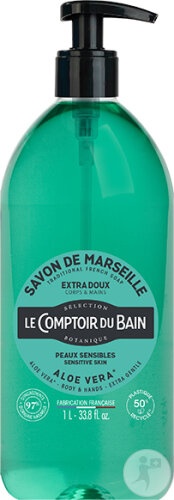 Le Comptoir Du Bain Săpun Lichid De Marseille Aloe Vera Pentru Piele Sensibilă 1l
