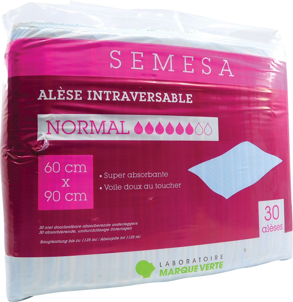 Marque Verte Semesa Aleză Impermeabilă 60x90cm 30 Bucăți
