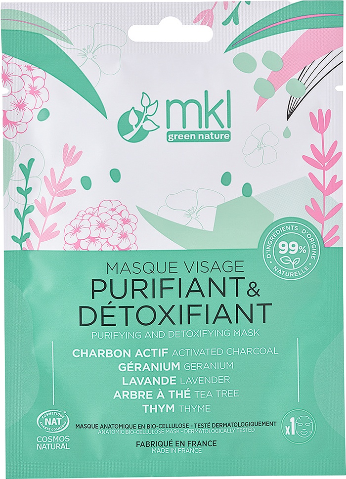 MKL Green Nature Mască De Față Purificatoare Detoxifiantă Piele Mixtă Până La Grasă 1 Bucată