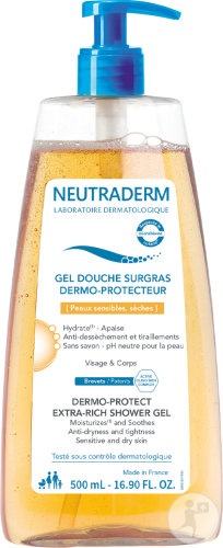 Neutraderm Gel Duș Surgras Dermo-Protector Față Și Corp Piele Uscată Și Sensibilă 500ml