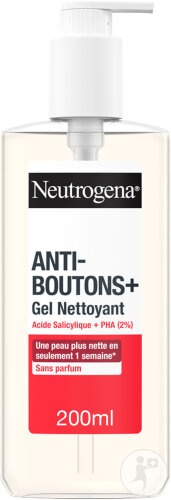 Neutrogena Anti-Boutons+ Gel De Curățare Cu Acid Salicilic Fără Parfum Flacon Cu Pompiță 200ml