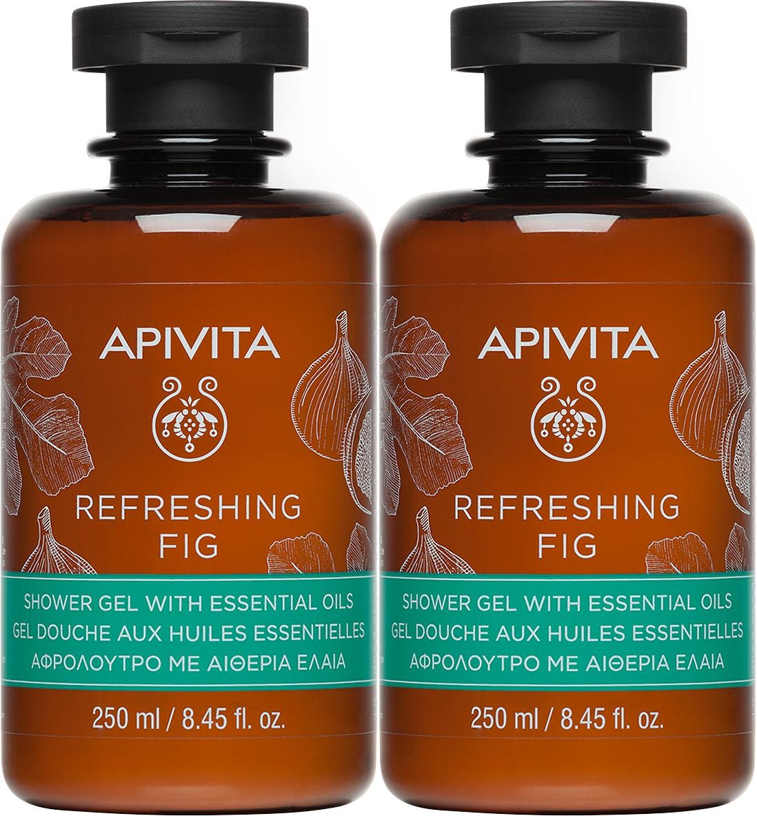 Apivita Gel De Duș Revigorant Cu Smochine Și Uleiuri Esențiale 2x250ml