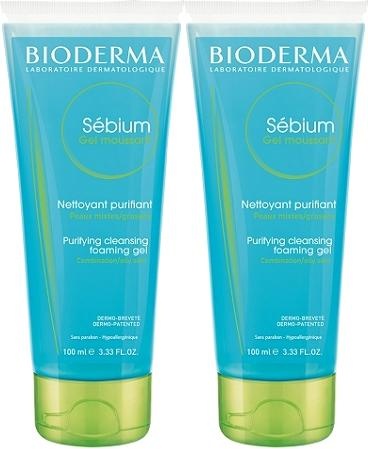 Bioderma Sébium Gel Spumant Pentru Tenul Mixt Sau Gras Cu Tendință Acneică 2x100ml