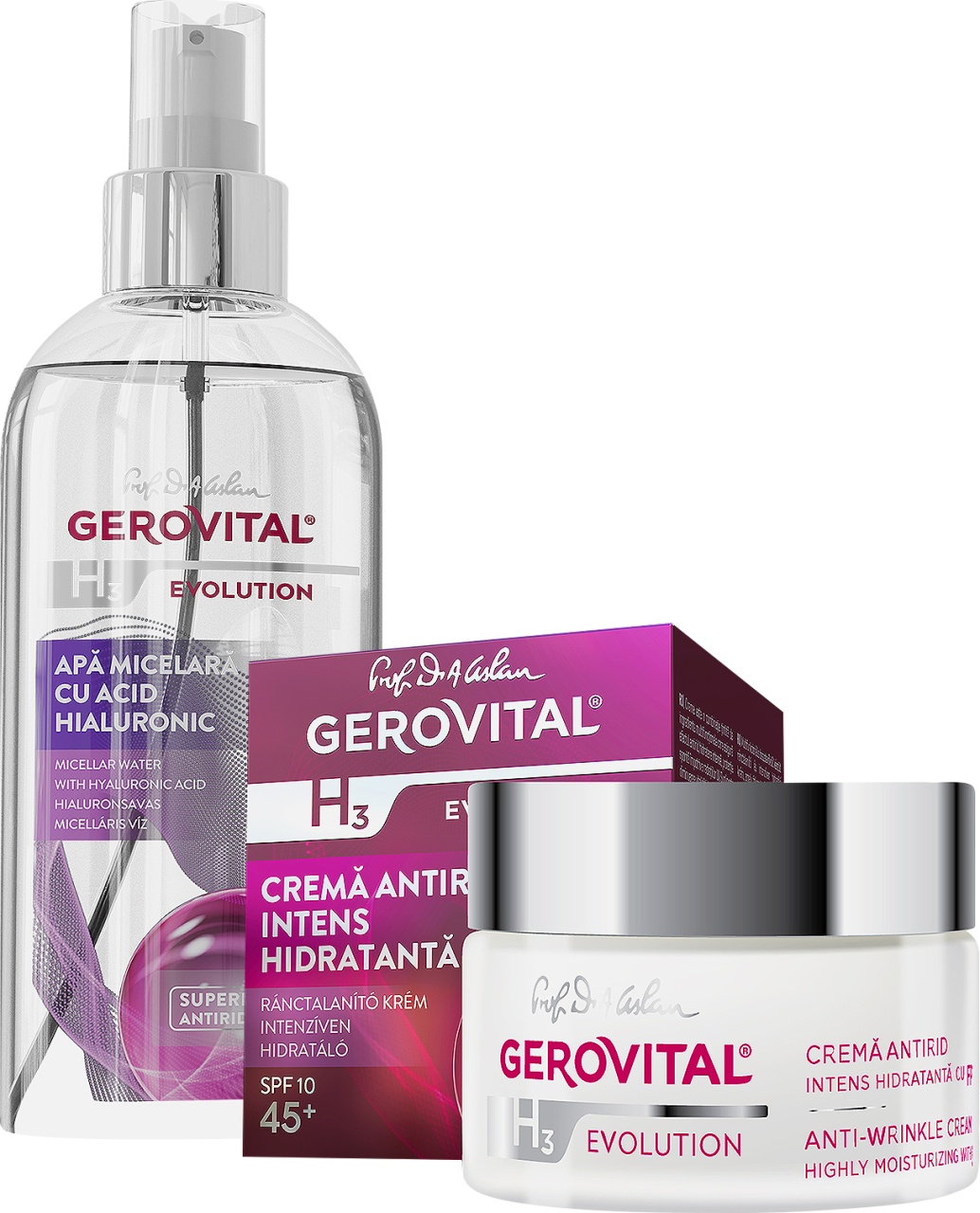 Gerovital H3 Evolution Apă Micelară + Cremă Antirid SPF10