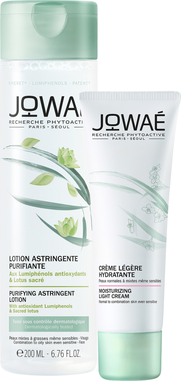 Jowaé Loțiune Astringentă Purifiantă Cu Lotus + Jowaé Cremă De Faţă Hidratantă