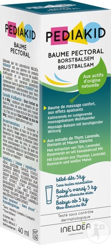 Pediakid Balsam Pectoral Bebe +5kg Balsam Masaj Calmant 40ml