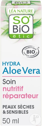 So'Bio Étic Aloe Vera Cremă Nutritivă Reparatoare Pentru Ten Sensibil Și Reactiv Bio 50ml