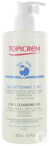 TOPICREM BABY Gel curatare 2 in 1, 500 ml - imagine 2