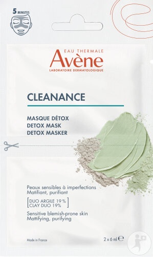 Avène Cleanance Mască Detox Matifiantă Purifiantă Piele Grasă Imperfecțiuni 2x6ml