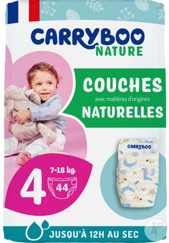 Carryboo Nature Scutece Naturale Cu Model Trop Chou Mărimea 4 7-18kg 44 Bucăți