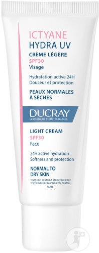 Ducray Ictyane Hydra UV Cremă Lejeră Pentru Față SPF30 Piele Normală Până La Uscată Tub 40ml